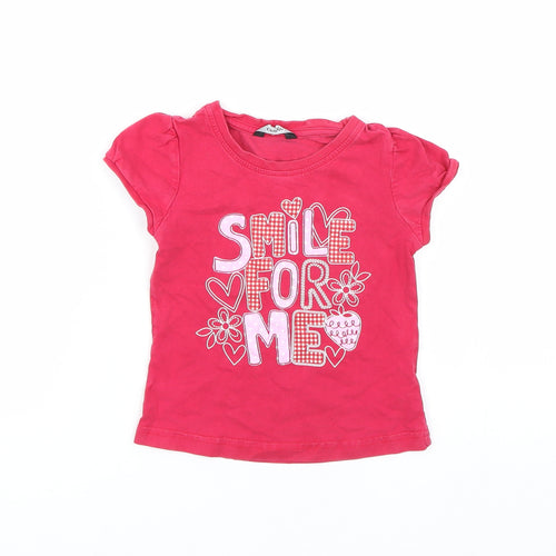 George Girls Red   Basic T-Shirt Size 2-3 Years