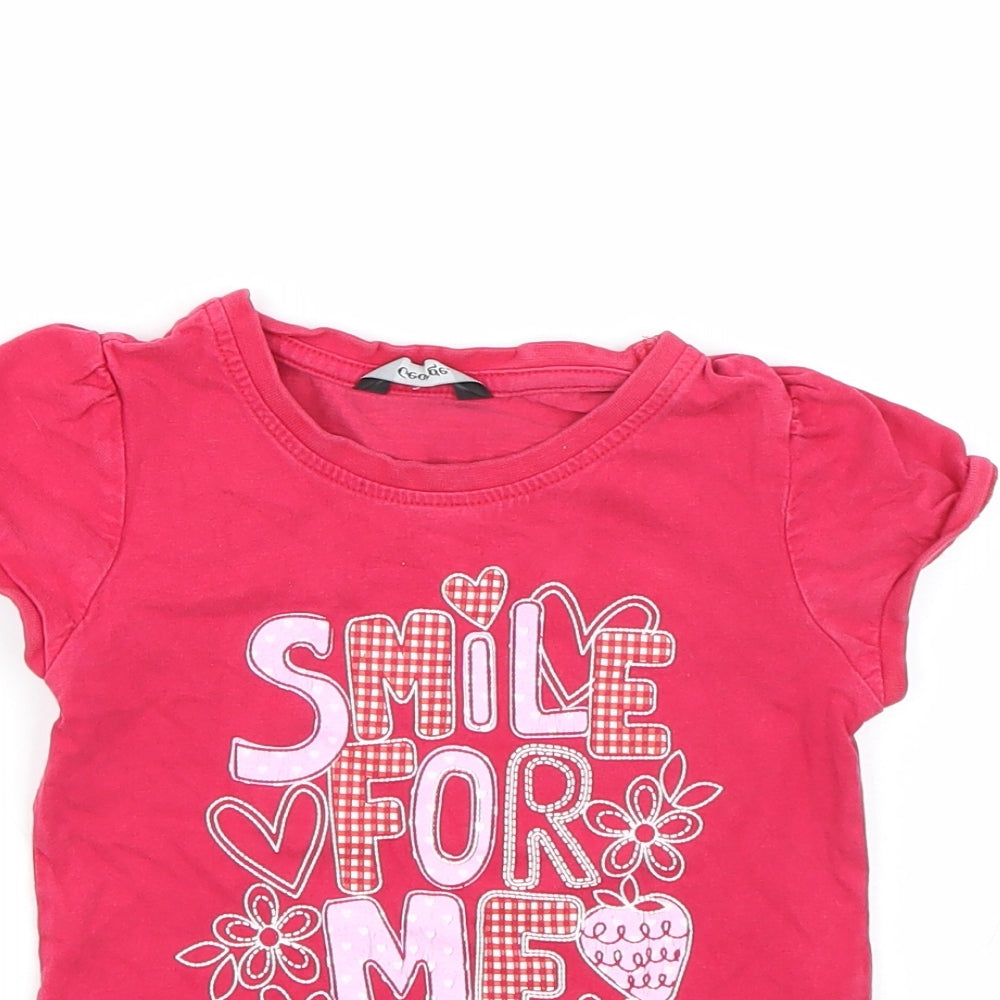 George Girls Red   Basic T-Shirt Size 2-3 Years
