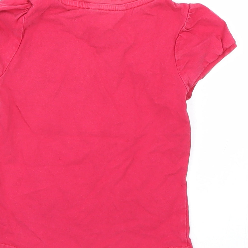 George Girls Red   Basic T-Shirt Size 2-3 Years