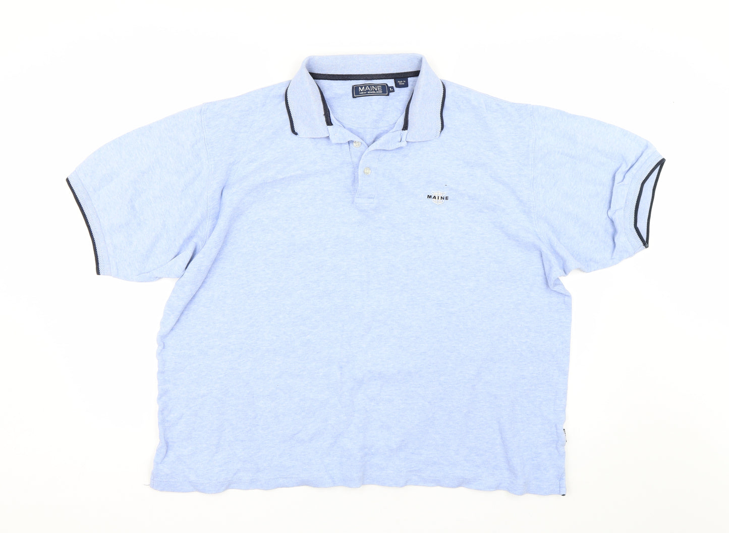 Maine Mens Blue    Polo Size L