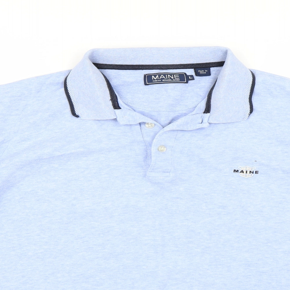 Maine Mens Blue    Polo Size L