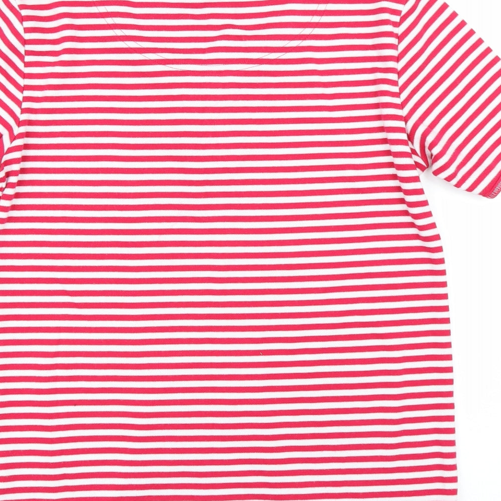 patamour Womens Red Striped  Basic T-Shirt Size S