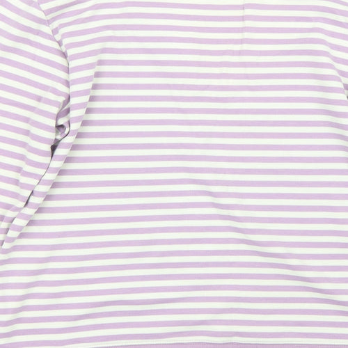 BM Womens Purple Striped  Basic T-Shirt Size M