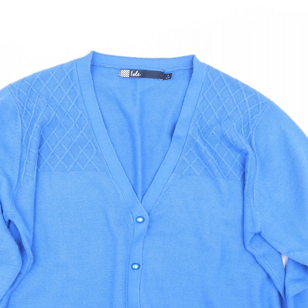 Isle Womens Blue   Cardigan Jumper Size M