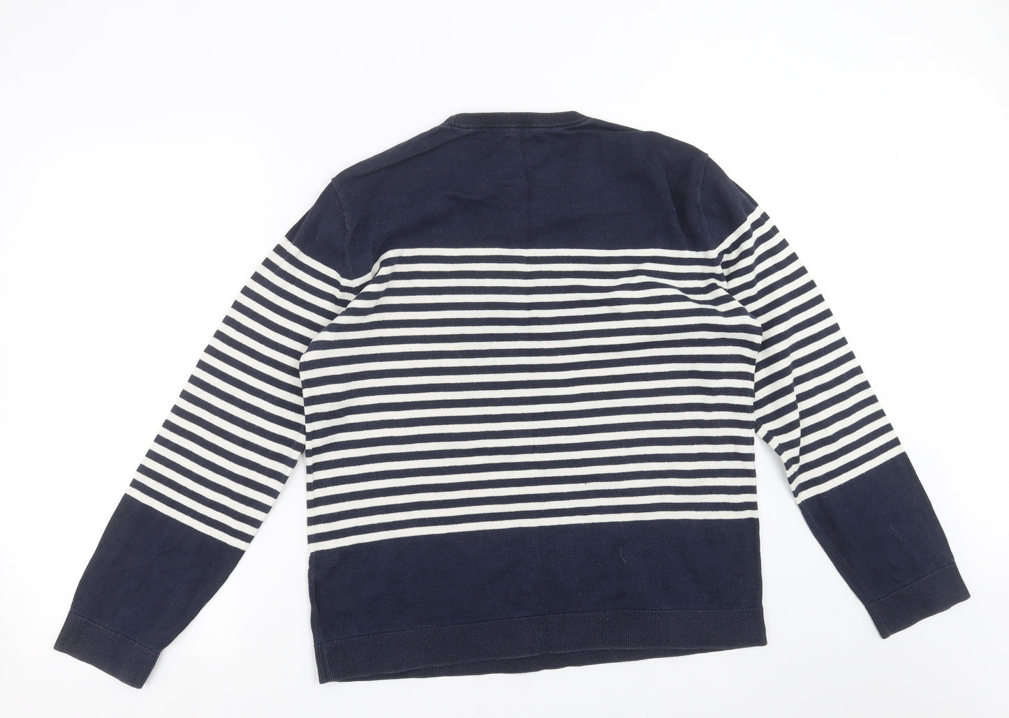 MVP Mens Blue Striped  Pullover Jumper Size M