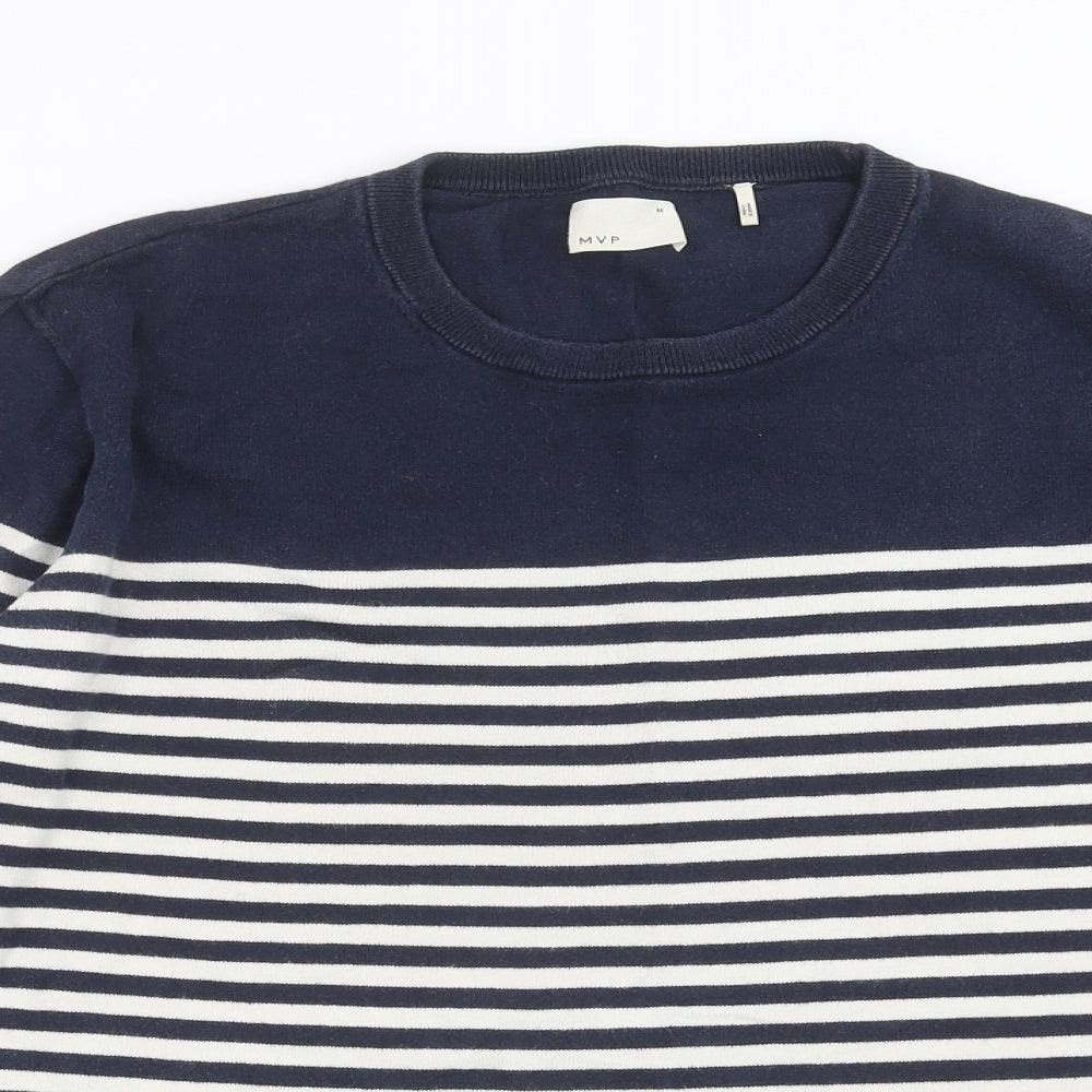 MVP Mens Blue Striped  Pullover Jumper Size M