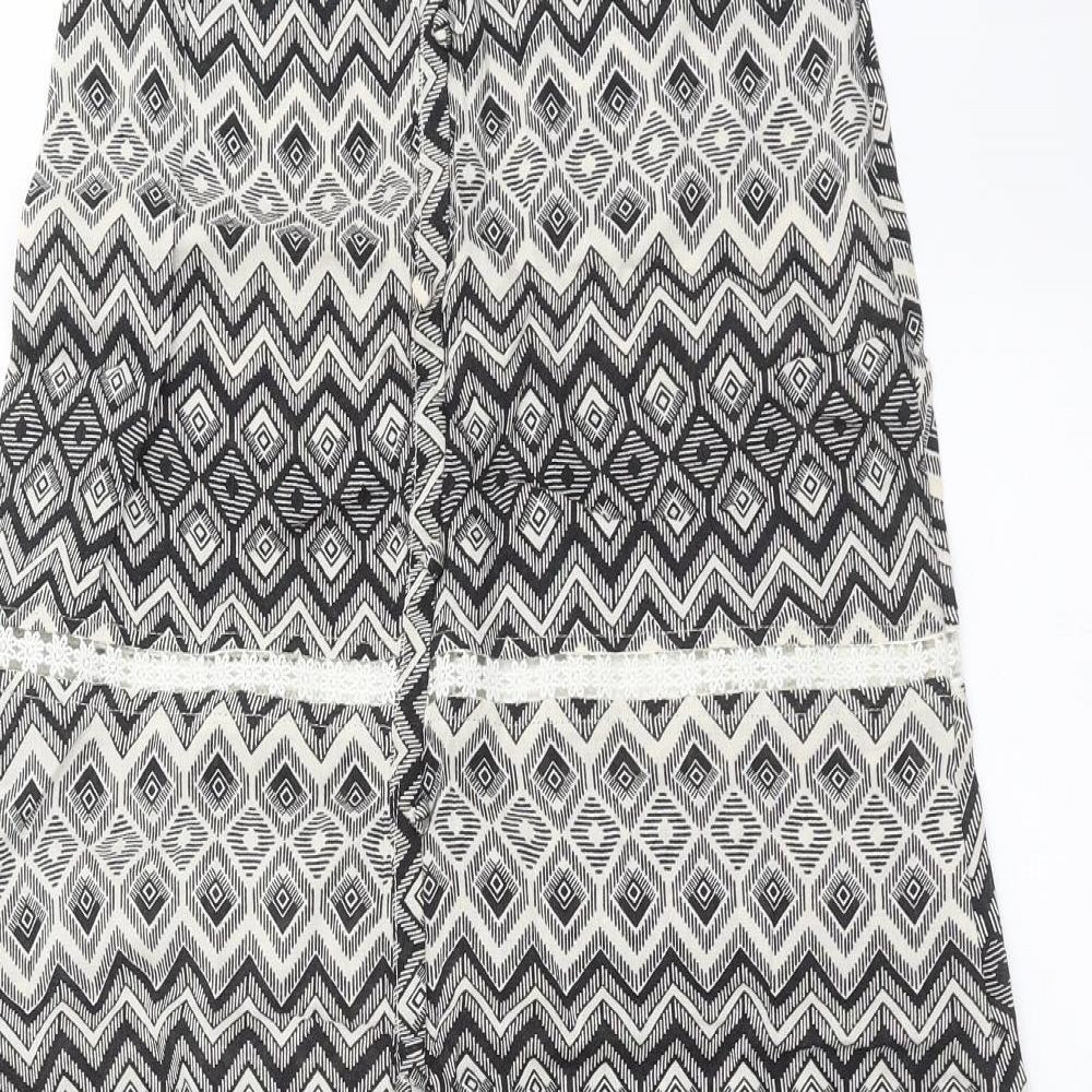 Primark Womens Black Geometric  Maxi Skirt Size 10