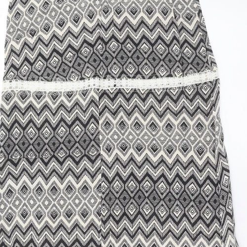 Primark Womens Black Geometric  Maxi Skirt Size 10