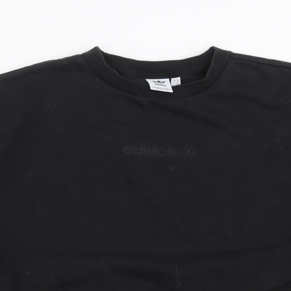 adidas Womens Black   Pullover Sweatshirt Size 14