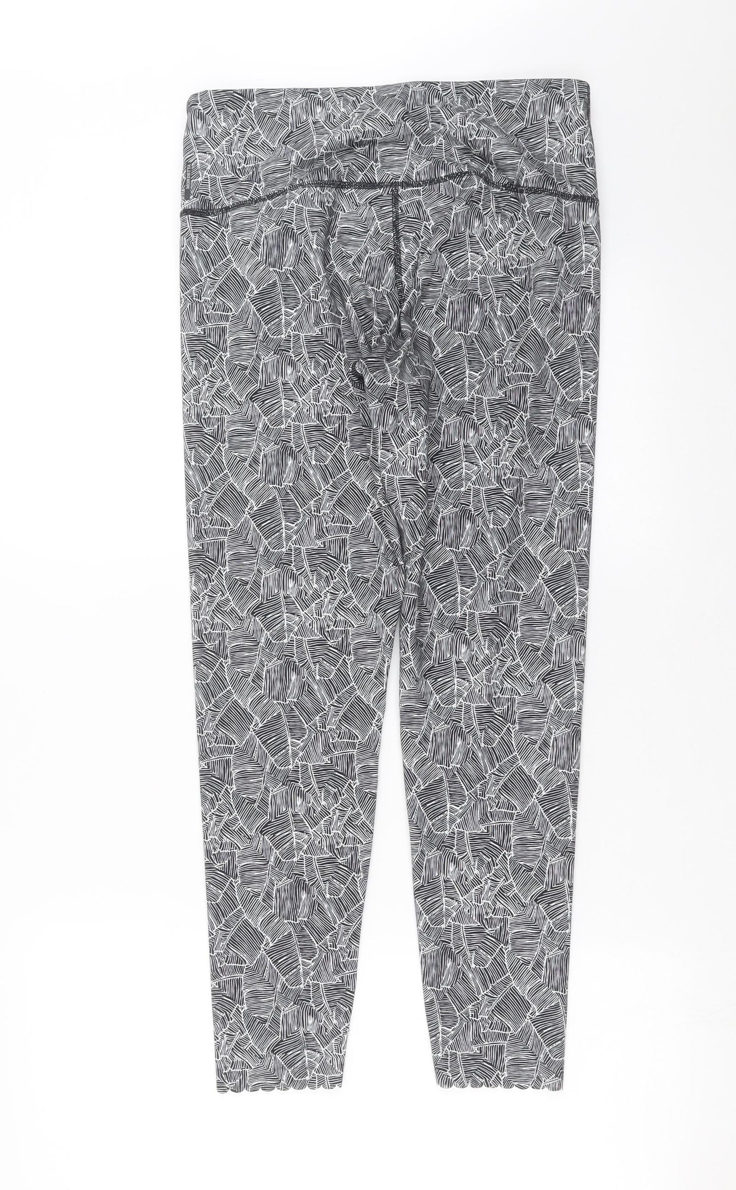 MONDETTA Womens Grey Geometric  Compression Leggings Size M L26 in