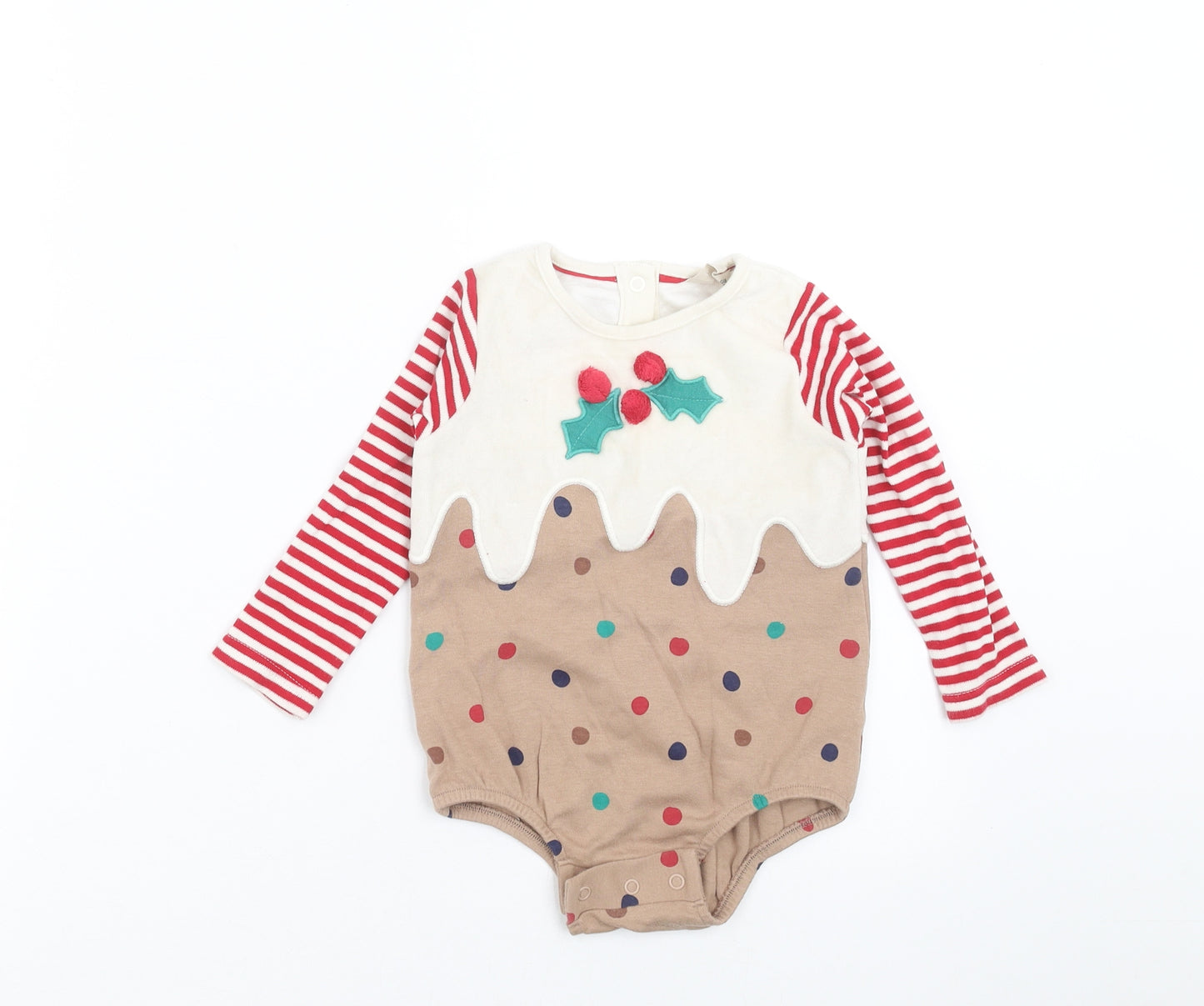 John Lewis Baby Beige   Babygrow One-Piece Size 12-18 Months  - christmas