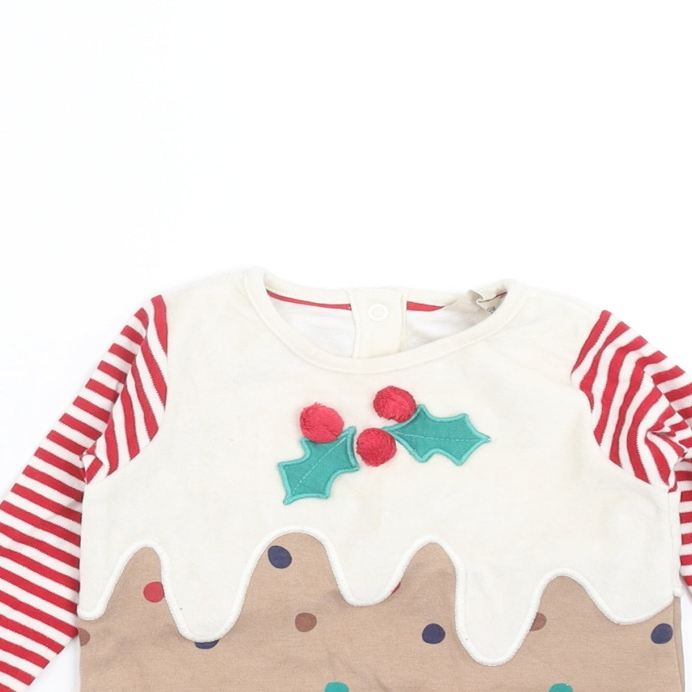 John Lewis Baby Beige   Babygrow One-Piece Size 12-18 Months  - christmas