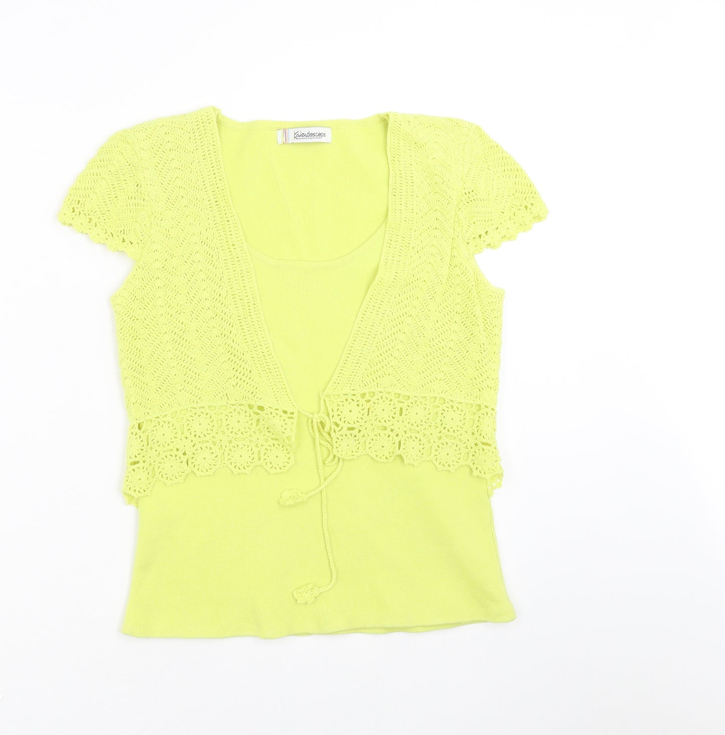 Kaleidoscope Womens Green   Basic T-Shirt Size 10  - crochet detail