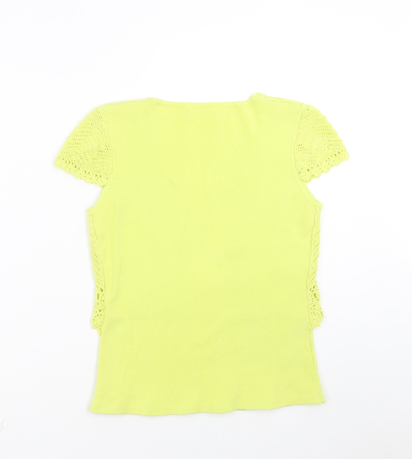 Kaleidoscope Womens Green   Basic T-Shirt Size 10  - crochet detail
