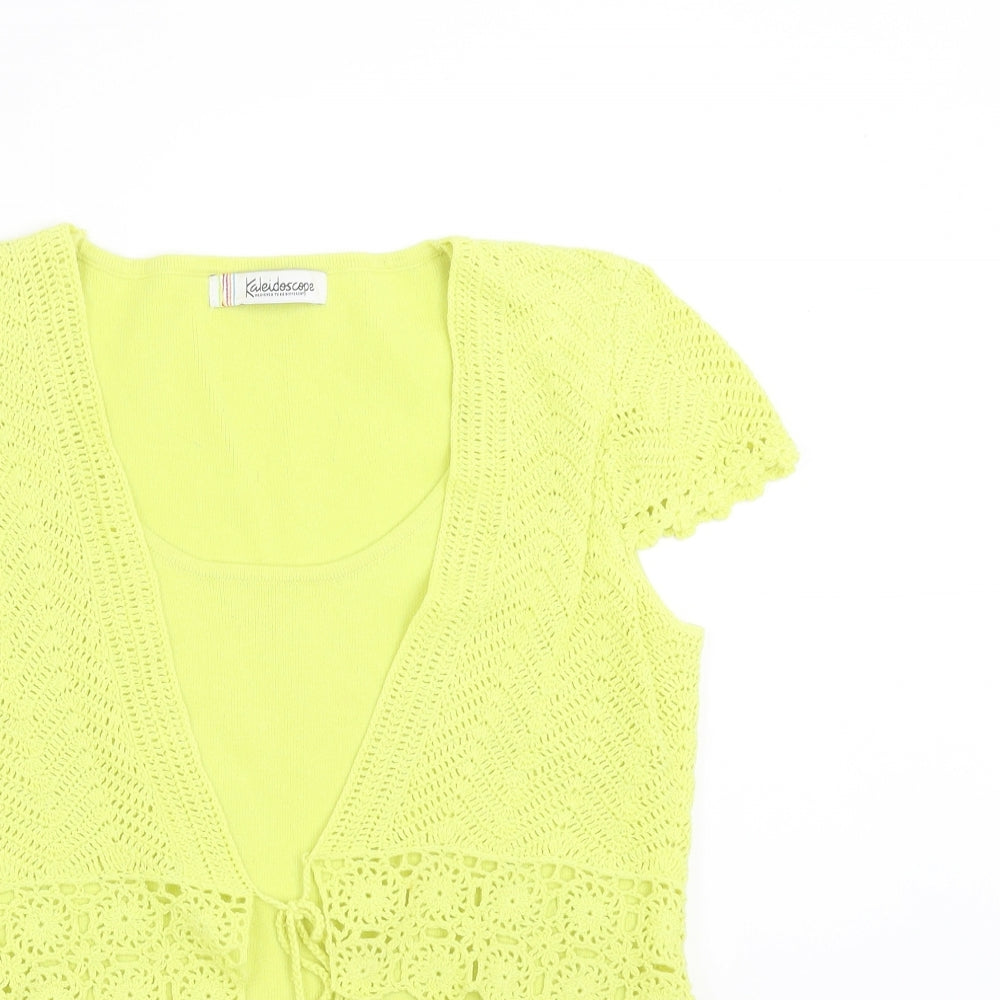 Kaleidoscope Womens Green   Basic T-Shirt Size 10  - crochet detail
