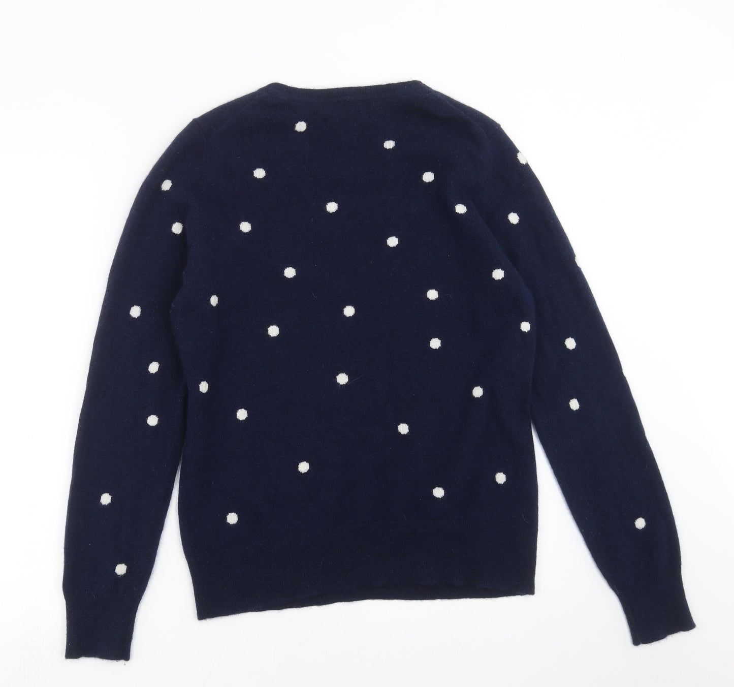 Max Studio Womens Blue Polka Dot Knit Pullover Jumper Size L
