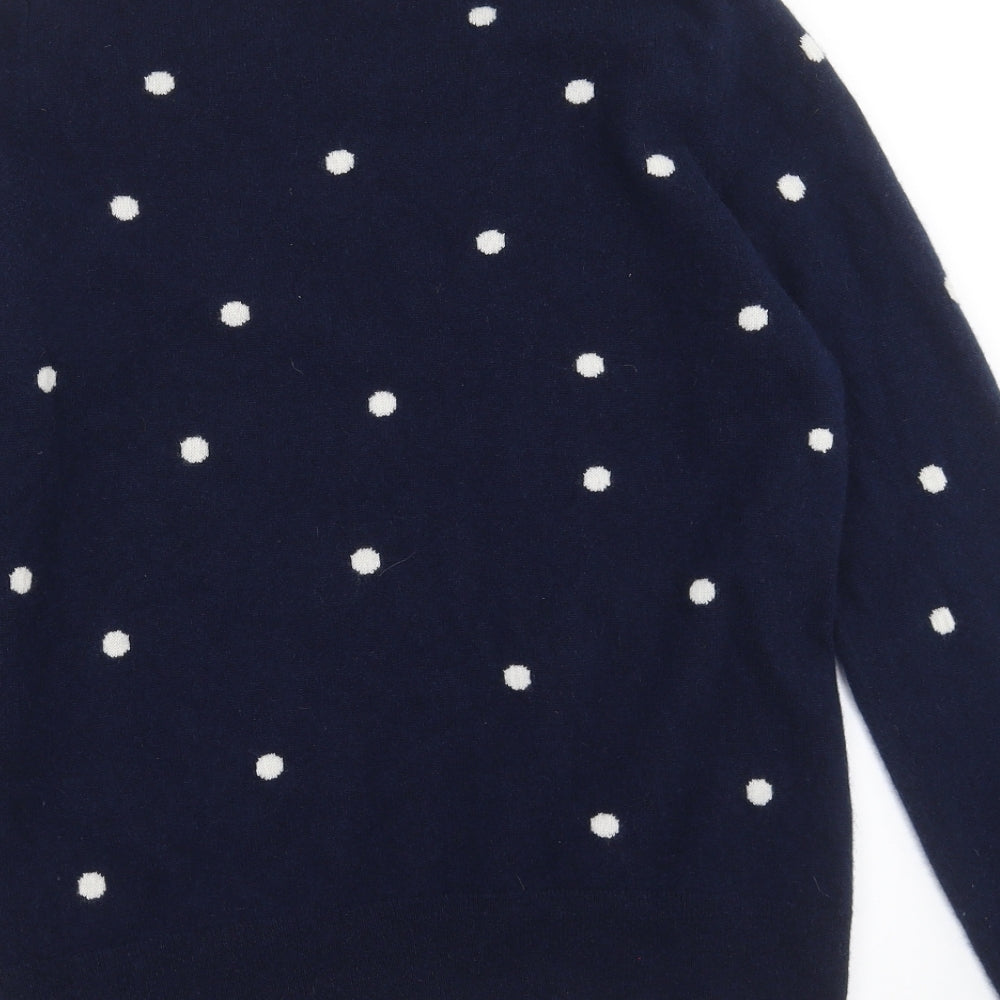 Max Studio Womens Blue Polka Dot Knit Pullover Jumper Size L