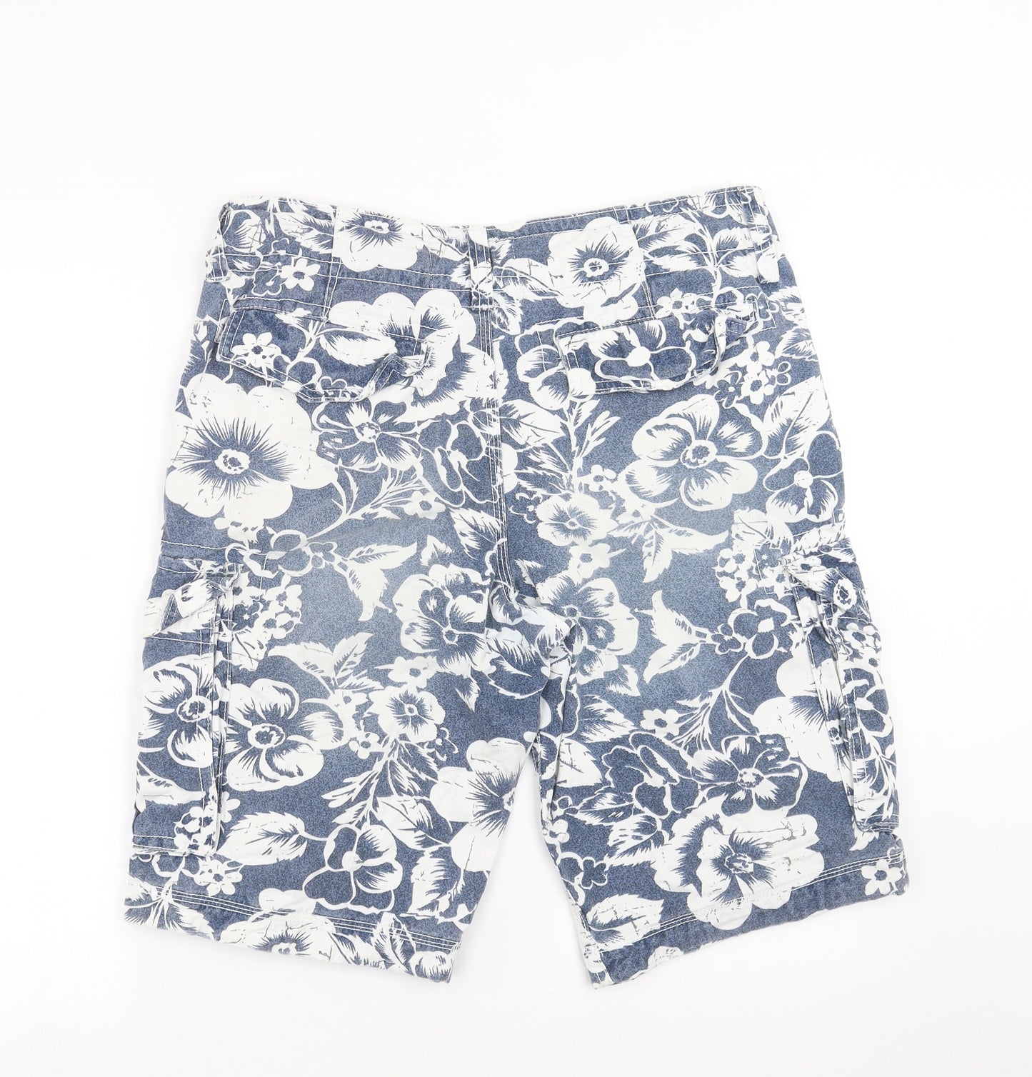 SoulCal&Co Mens Blue Floral  Cargo Shorts Size 34 in
