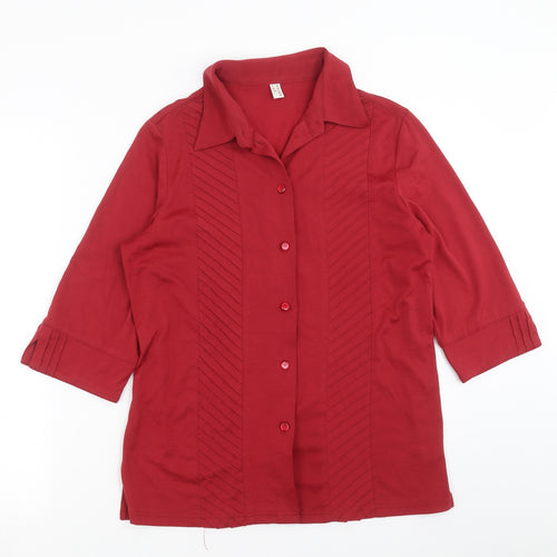 Preworn Womens Red   Basic Blouse Size 12