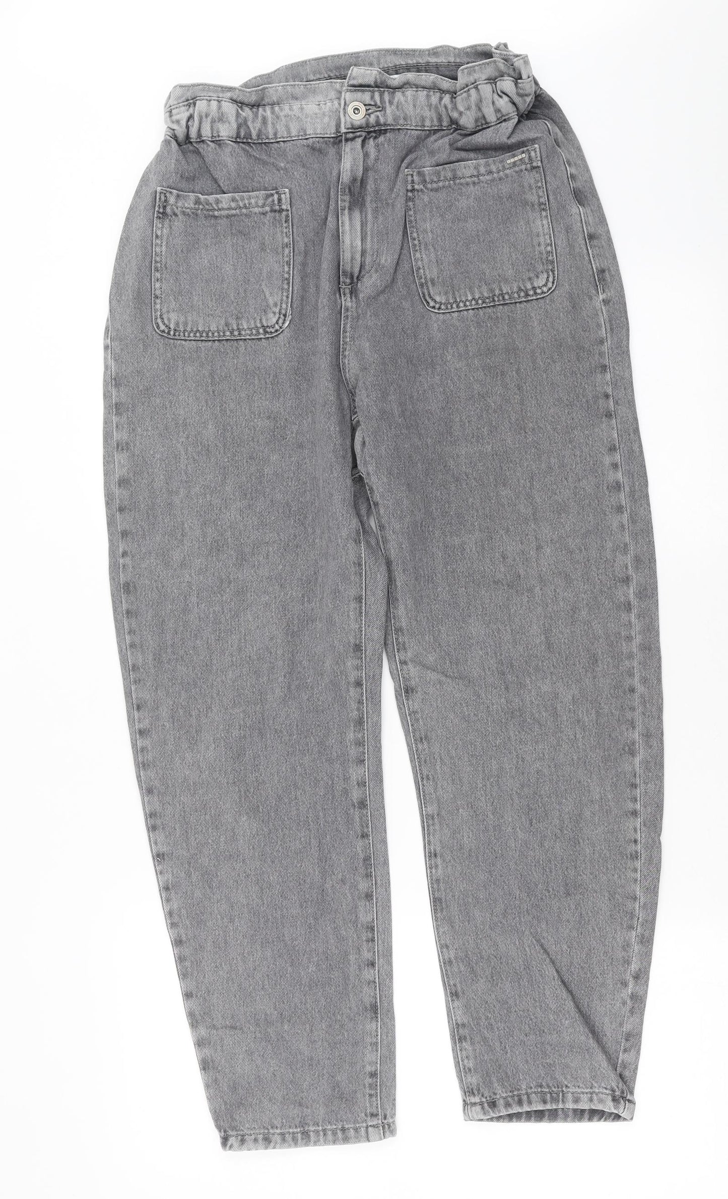 Zara Womens Grey  Denim Mom Jeans Size 10 L27 in