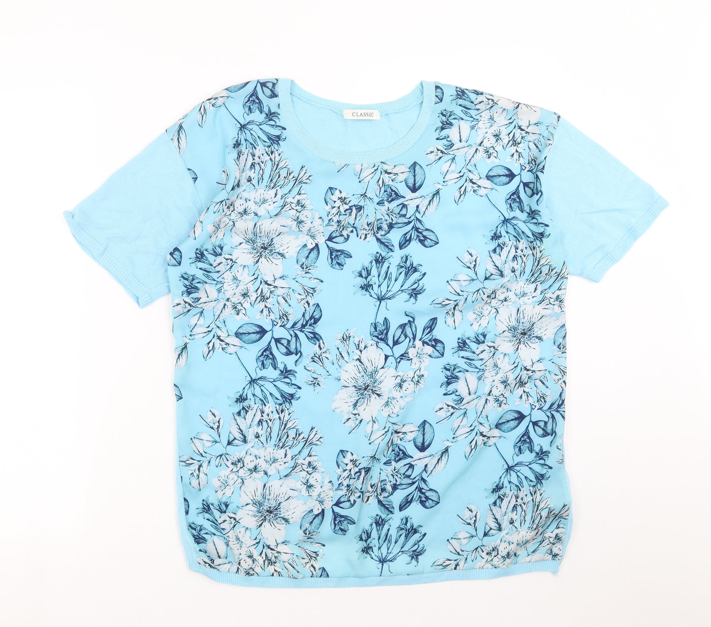Marks and Spencer Womens Blue Floral  Pullover Jumper Size 12