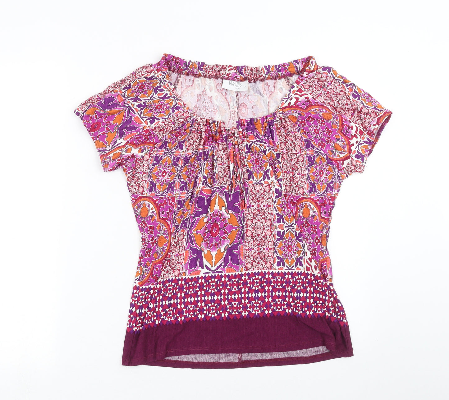 Wallis Womens Purple Floral  Basic Blouse Size 12