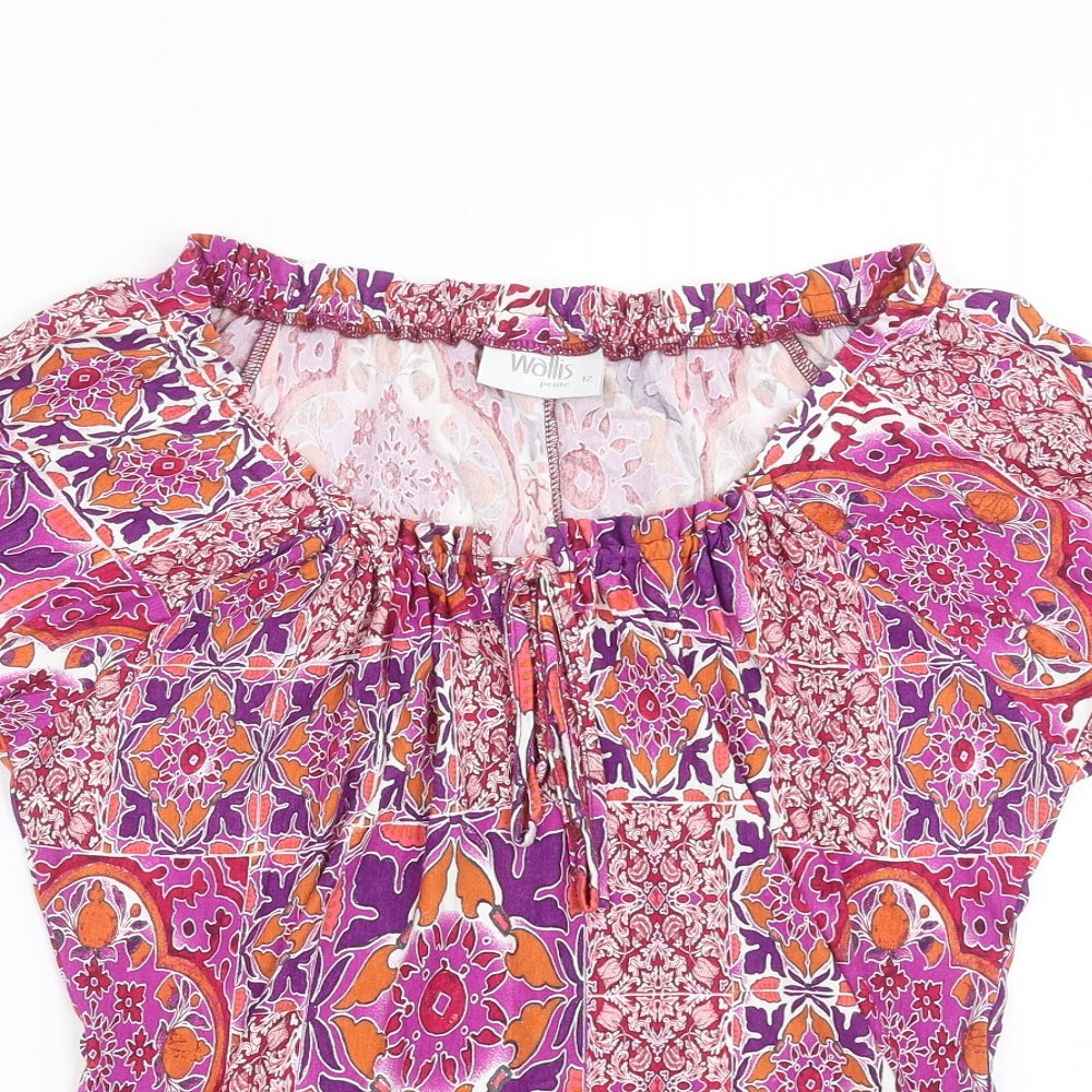 Wallis Womens Purple Floral  Basic Blouse Size 12