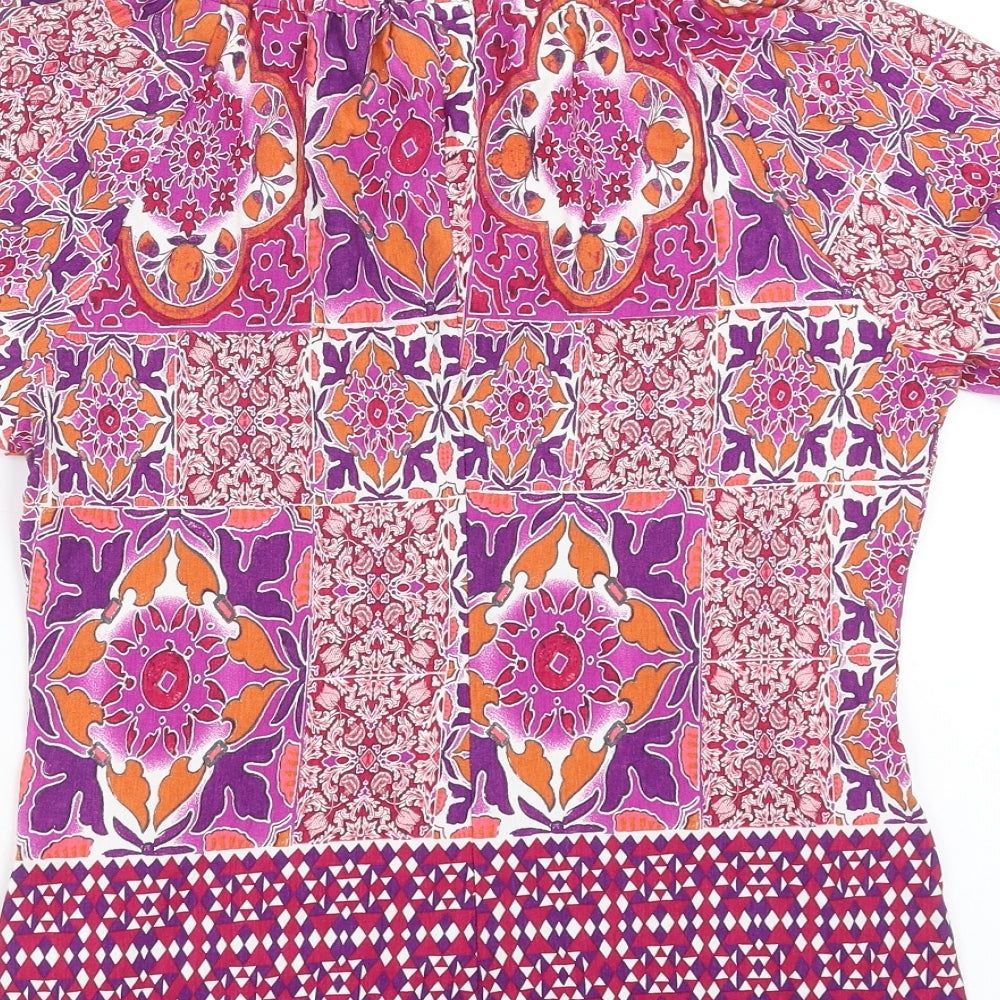 Wallis Womens Purple Floral  Basic Blouse Size 12