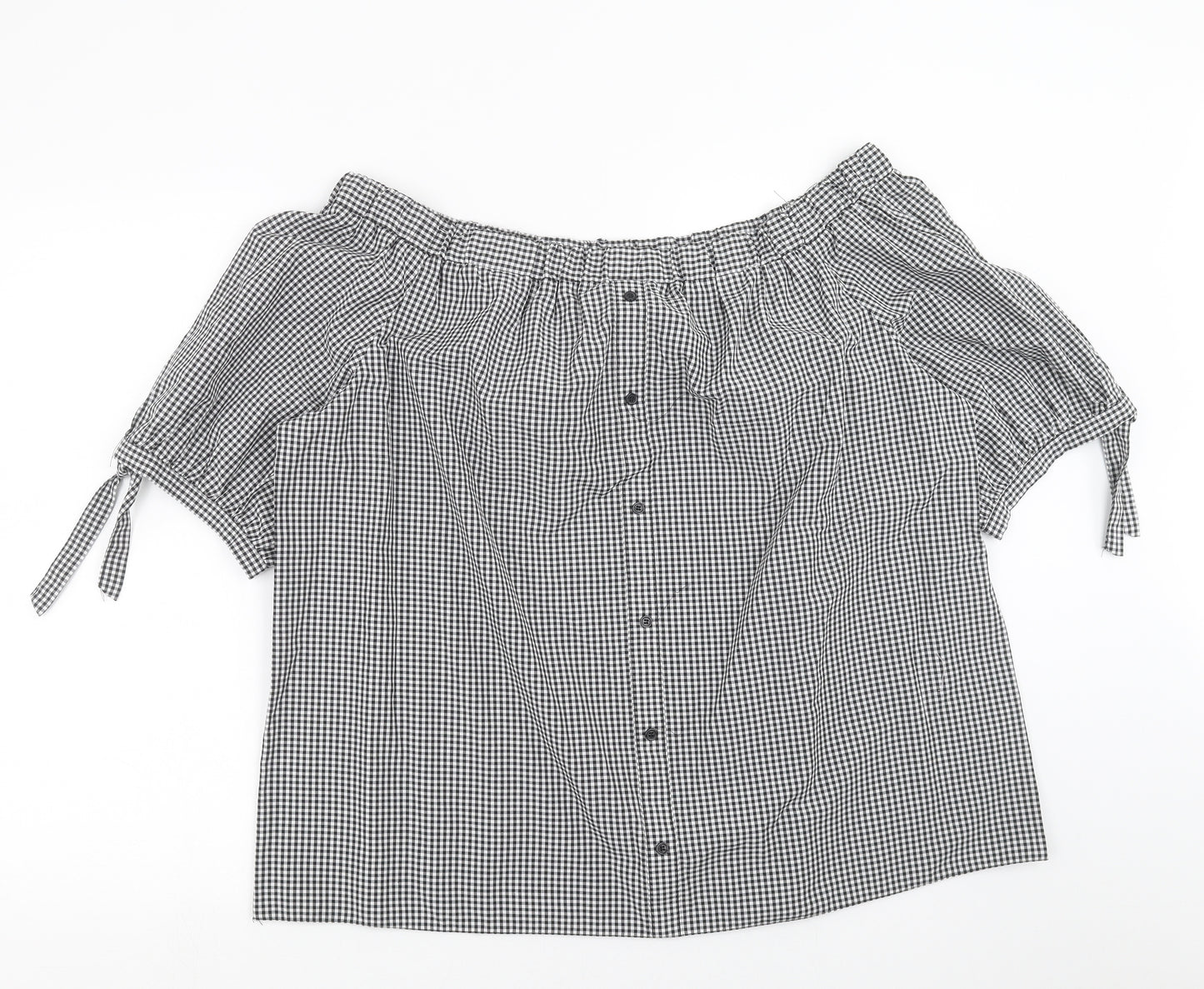 F&F Womens Black Check  Basic Blouse Size 22