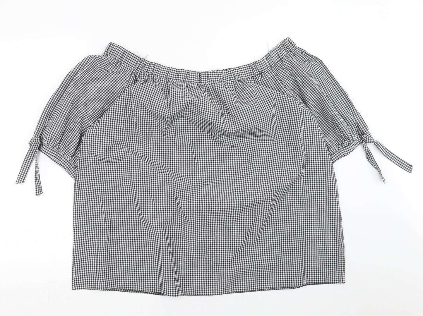 F&F Womens Black Check  Basic Blouse Size 22