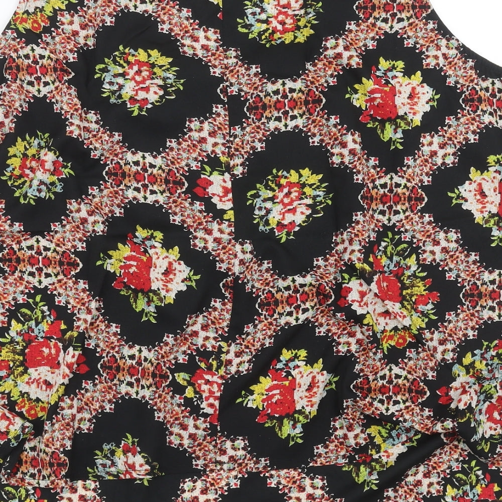 Simply Be Womens Black Floral  Basic Blouse Size 26