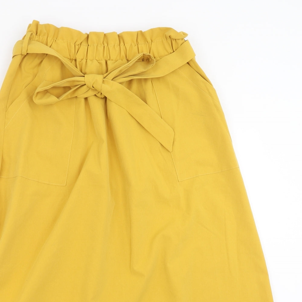 SheIn Womens Yellow   A-Line Skirt Size M