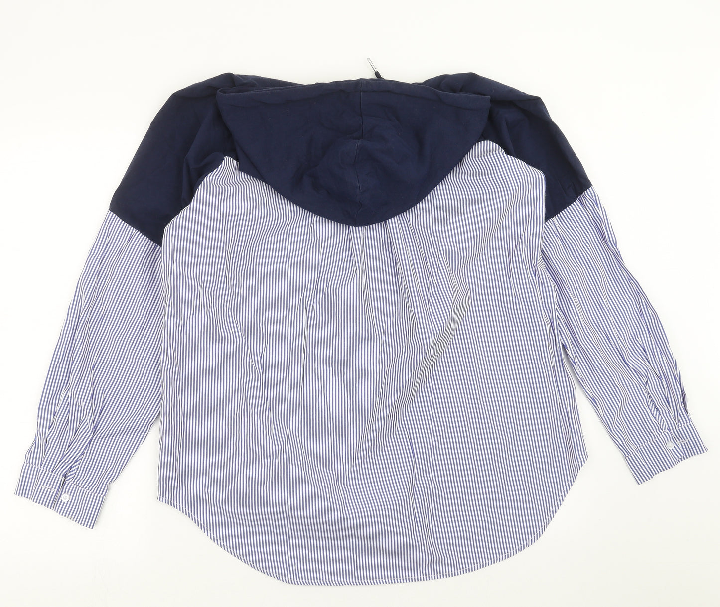 SheIn Womens Blue Striped  Pullover Hoodie One Size