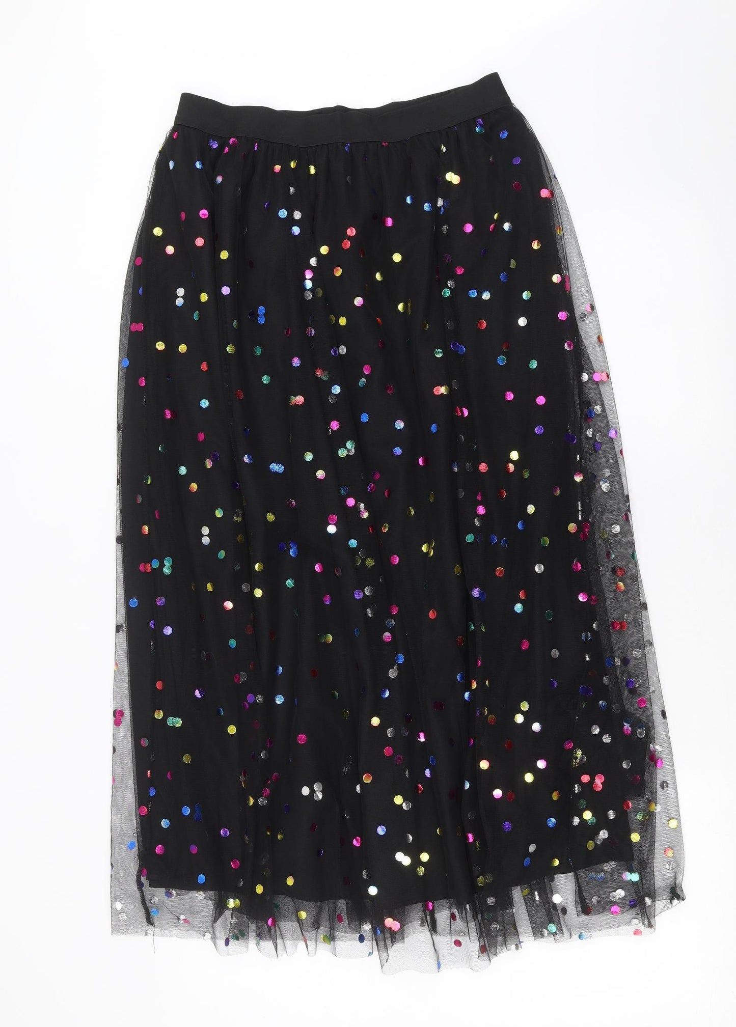 SheIn Womens Black Polka Dot  Maxi Skirt Size M