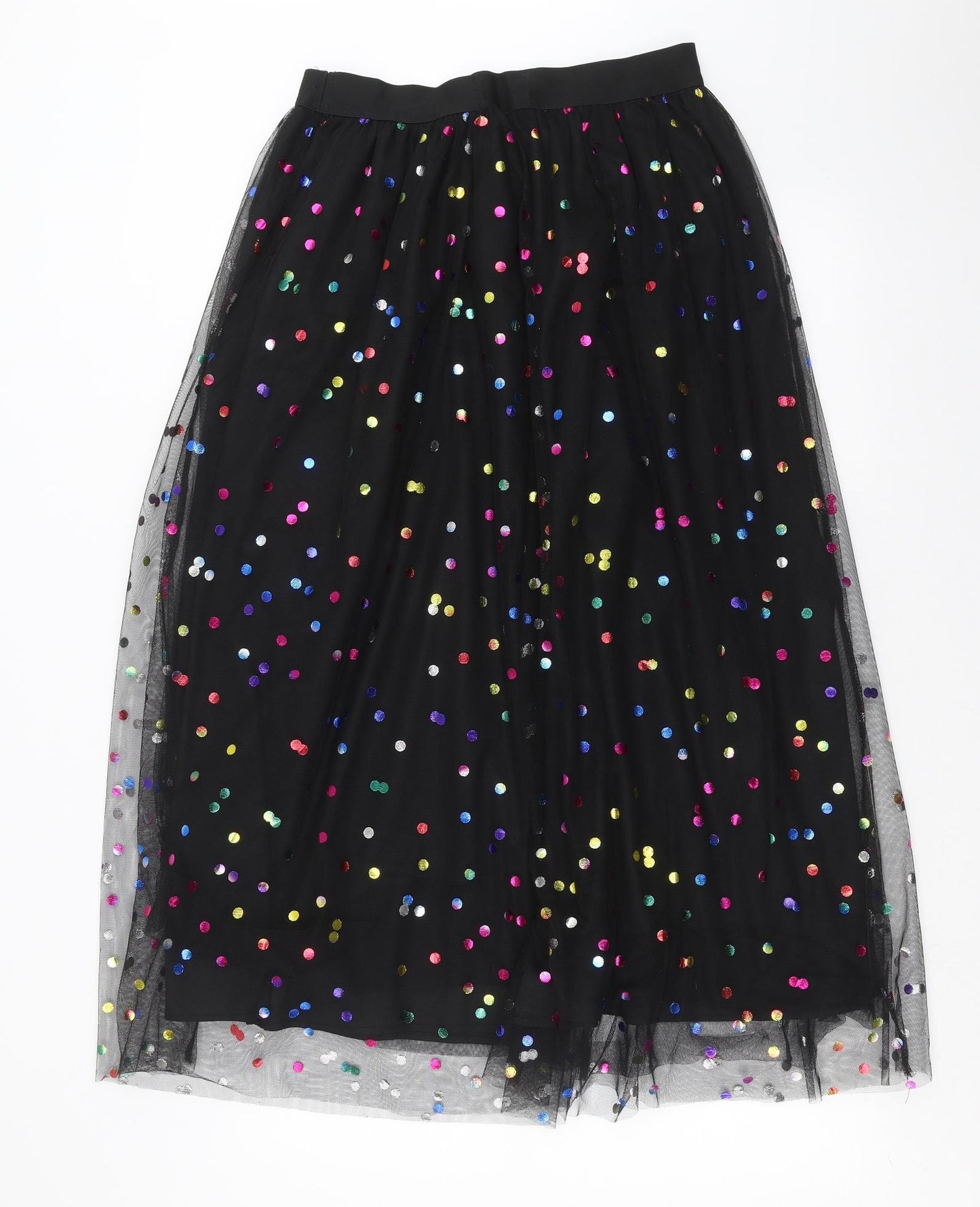 SheIn Womens Black Polka Dot  Maxi Skirt Size M