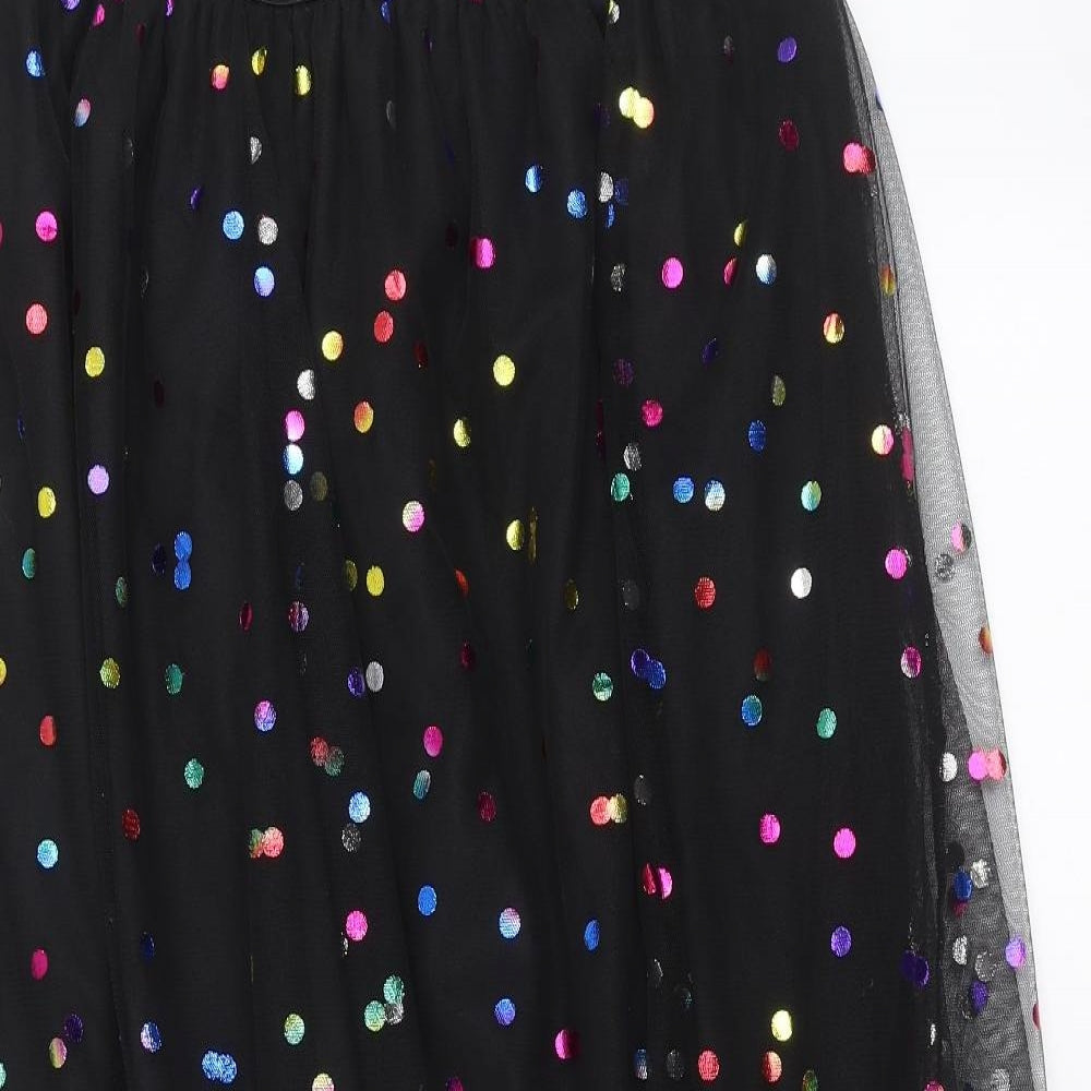 SheIn Womens Black Polka Dot  Maxi Skirt Size M
