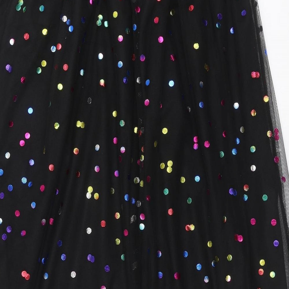 SheIn Womens Black Polka Dot  Maxi Skirt Size M