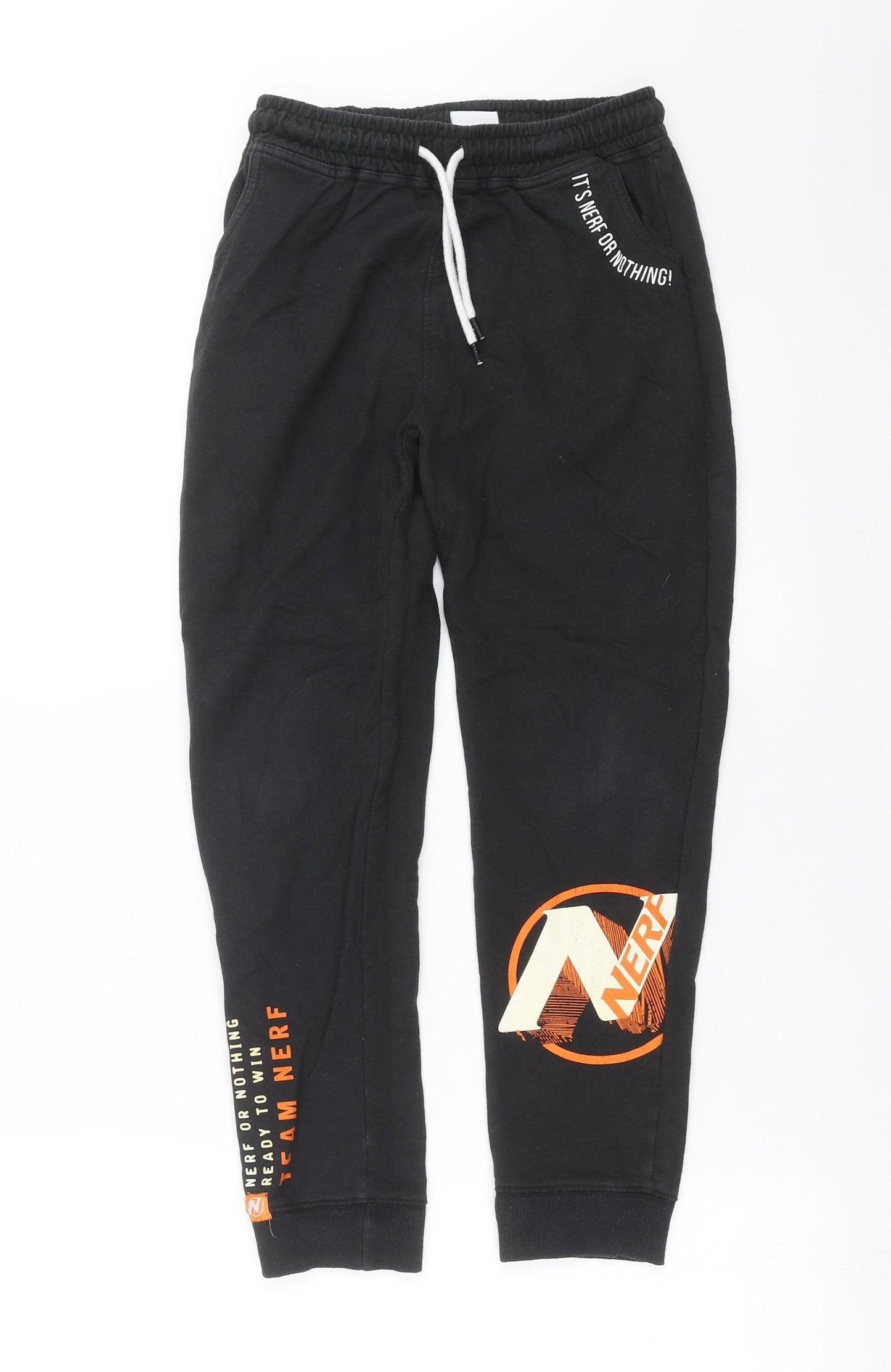 Matalan Boys Black   Jogger Trousers Size 10 Years - NERF