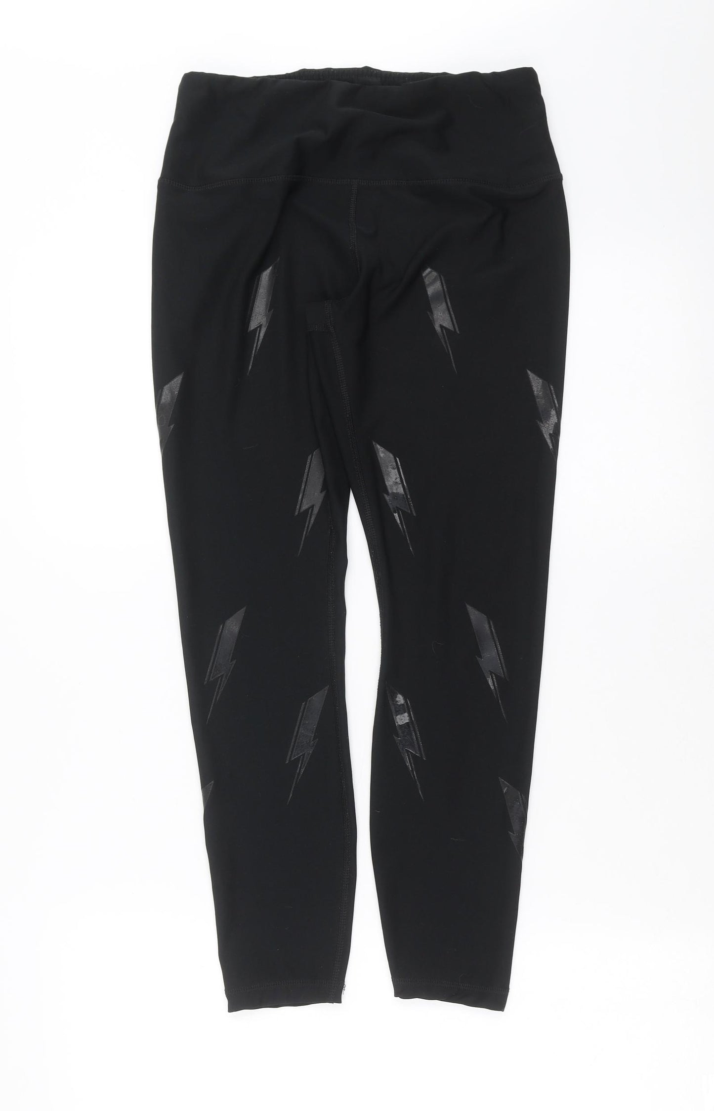 RBX Womens Black   Compression Leggings Size M L26 in - Lightning Bolt