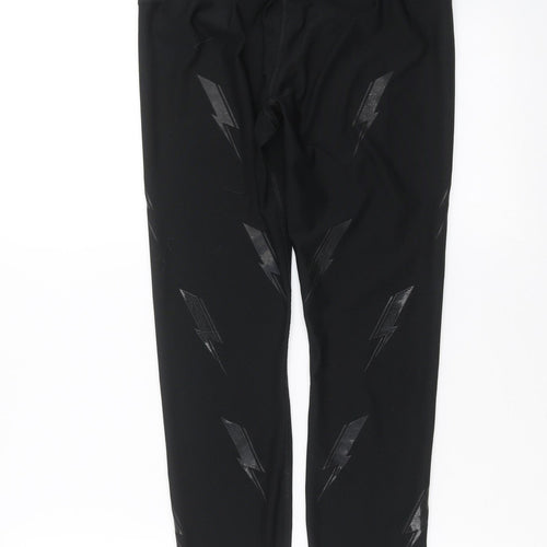 RBX Womens Black   Compression Leggings Size M L26 in - Lightning Bolt