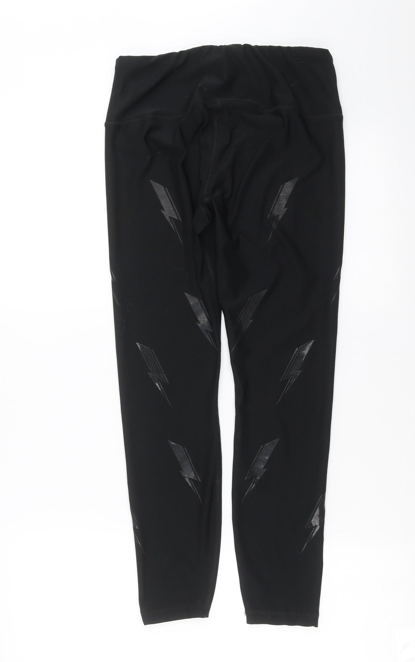 RBX Womens Black   Compression Leggings Size M L26 in - Lightning Bolt