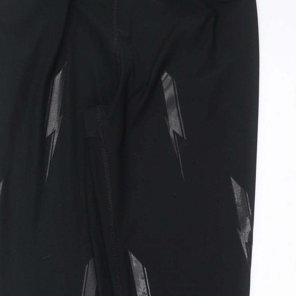 RBX Womens Black   Compression Leggings Size M L26 in - Lightning Bolt