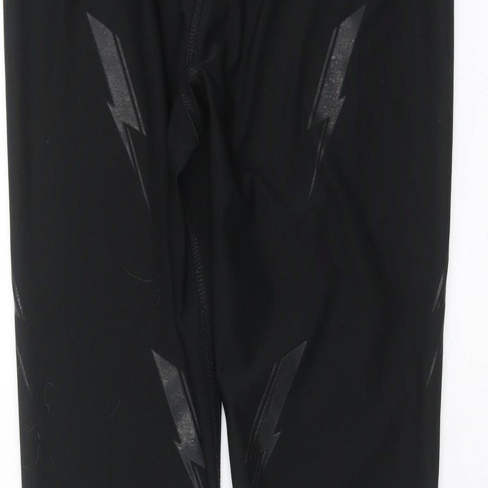 RBX Womens Black   Compression Leggings Size M L26 in - Lightning Bolt