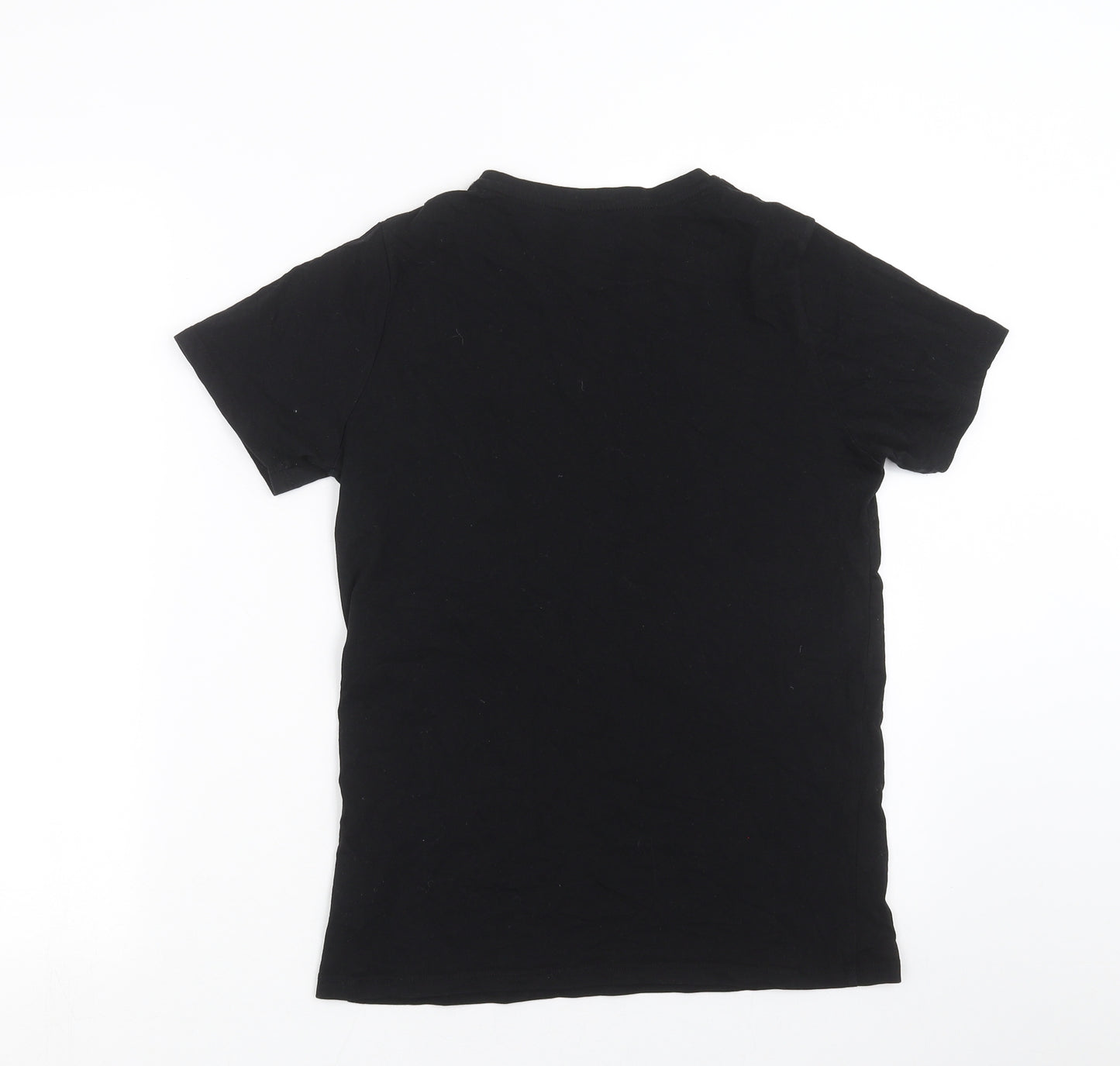 New Look Womens Black Floral  Basic T-Shirt Size 8