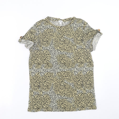 River Island Womens Beige Animal Print  Basic T-Shirt Size 8