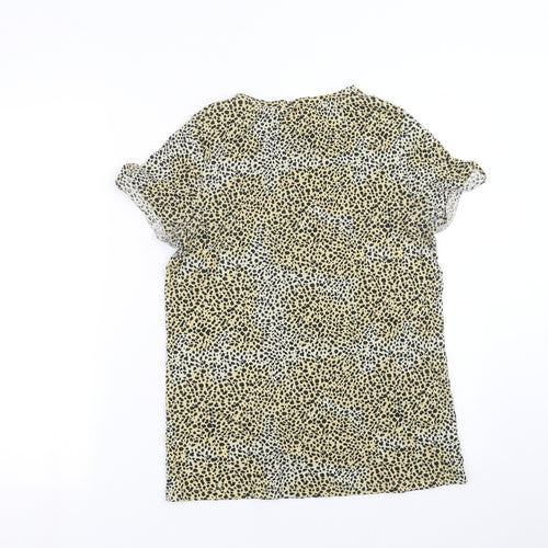 River Island Womens Beige Animal Print  Basic T-Shirt Size 8