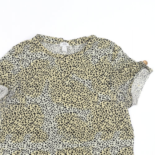River Island Womens Beige Animal Print  Basic T-Shirt Size 8