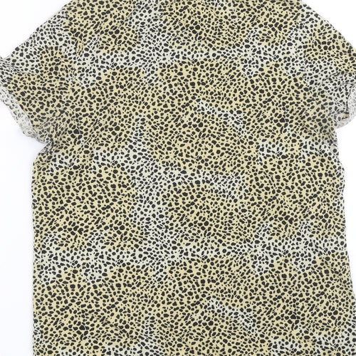 River Island Womens Beige Animal Print  Basic T-Shirt Size 8