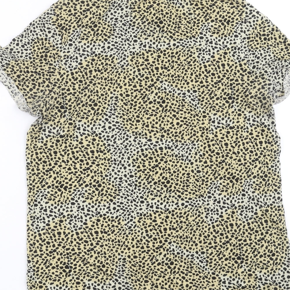 River Island Womens Beige Animal Print  Basic T-Shirt Size 8