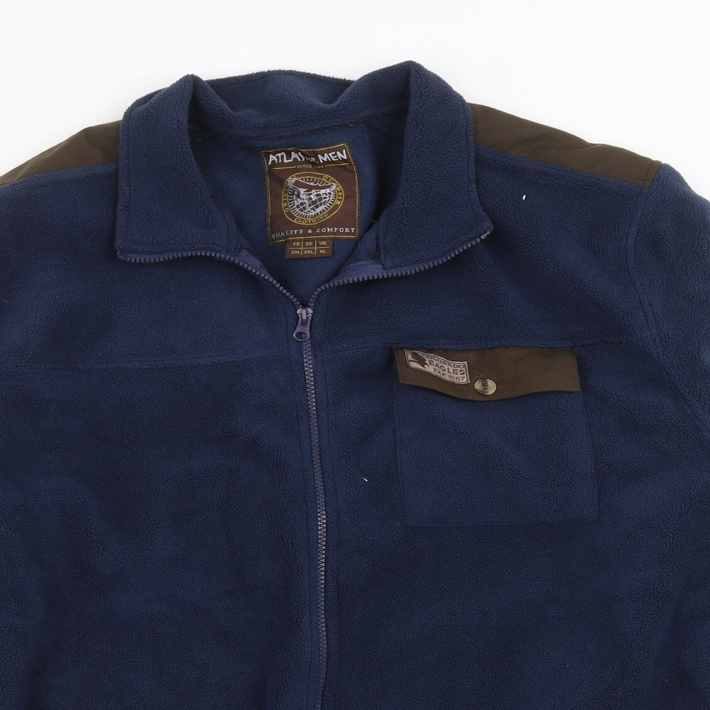 Atlas for Men Mens Blue  Fleece Full Zip Jumper Size XL
